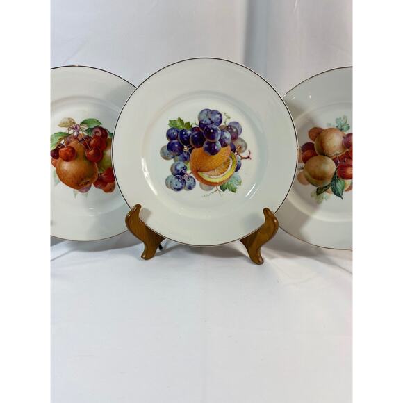 Set of 5 Vintage Czech Bohemia Fruit Plates by J.S. Maier & Co. Poschetzau - Picture 2 of 10